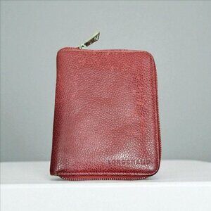 LONGCHAMP Leather Zip Wallet ID Card Holder Organizer Bifold Purse Compartment